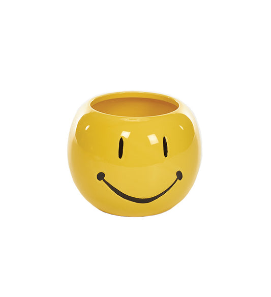 Yellow Smiley Face Planter