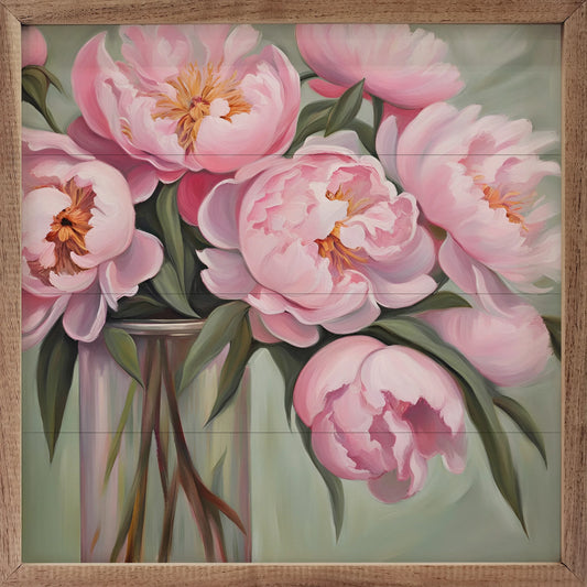 Pink Peony Bouquet Vase Print