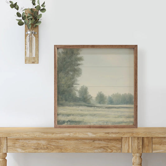 Soft Field with Pines Print