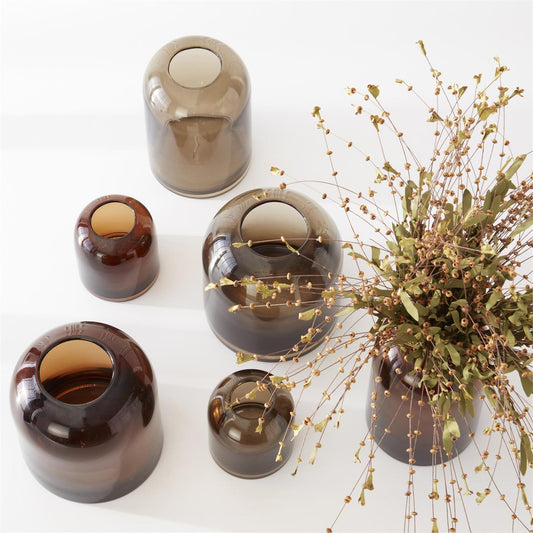 Brown Glass Cylinder Vase
