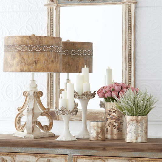 White Wax Luminara Slim Indoor Pillar Candle