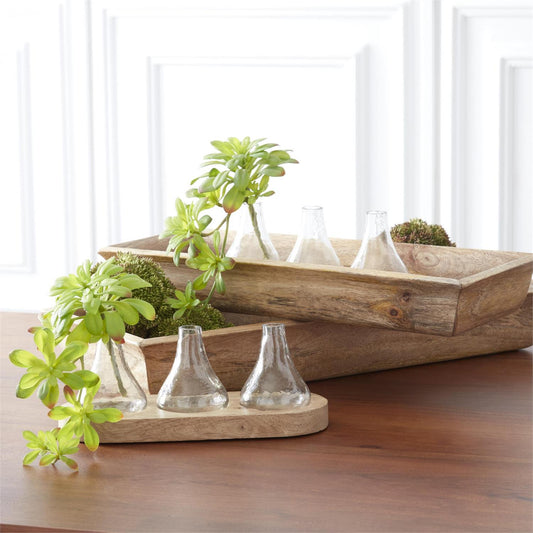 Bud Vases on Wood Tray