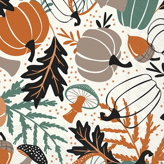 Paper Cocktail Napkin 20 Ct Autumn Grove Fall Autumn