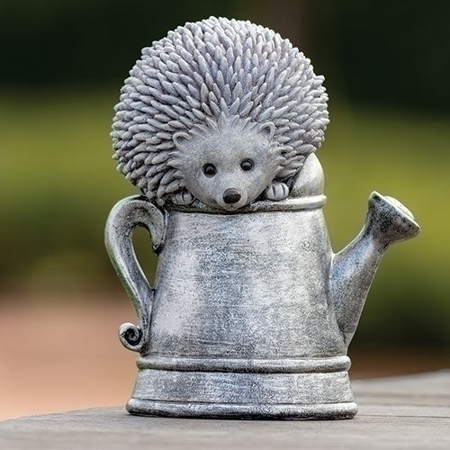 Pudgy Pals Hedgehog in Watering Can Statue