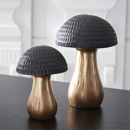 Black and Gold Terracotta Mushrooms