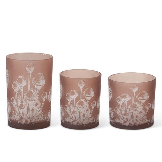 Frosted Brown Mushroom Votive
