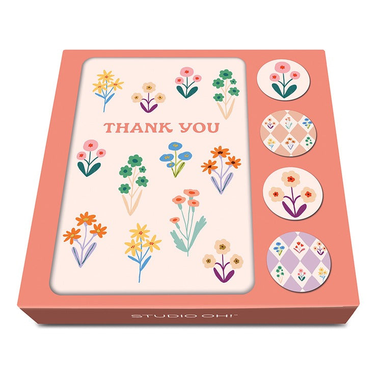Meadow Lane, Thank You Assorted Note Card Set with Stickers