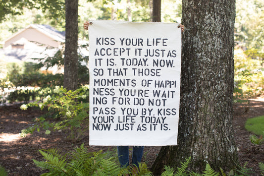 Kiss Your Life Hand Painted Wall Hanging