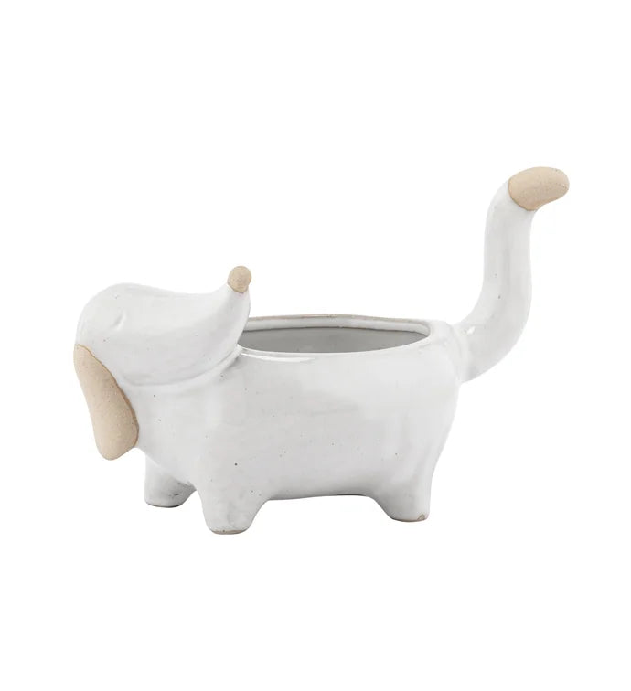 Looking Back Dog Planter