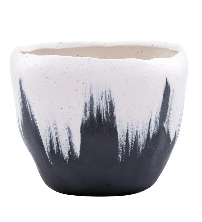 White Black Splash Planter