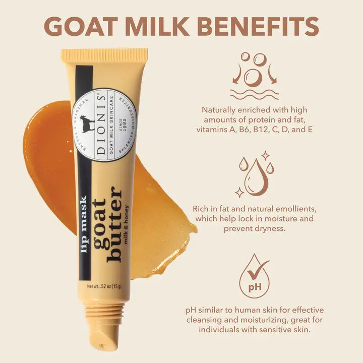 Dionis Milk & Honey Goat Butter Lip Mask, .52 oz.