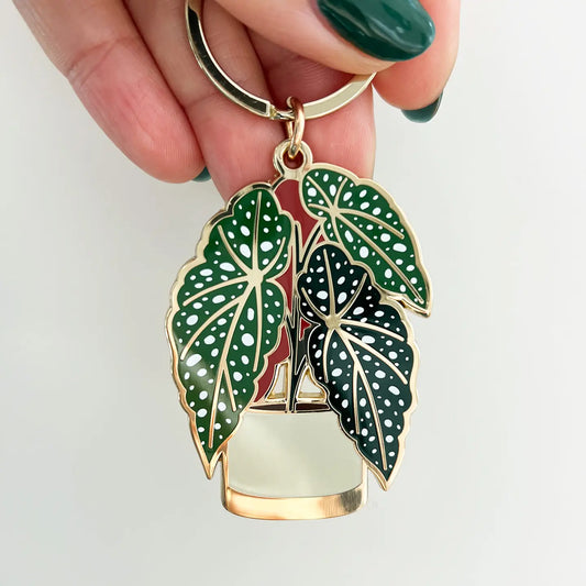 Begonia Plant Keychain