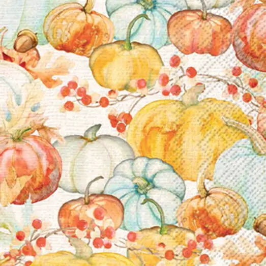 Paper Guest Towels 16 Count Watercolor Pumpkins Fall