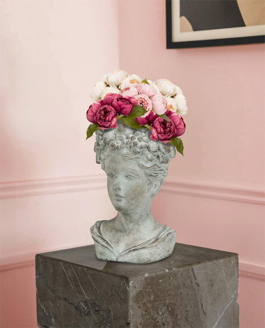 Woman w/ Flower & Fruits Planter