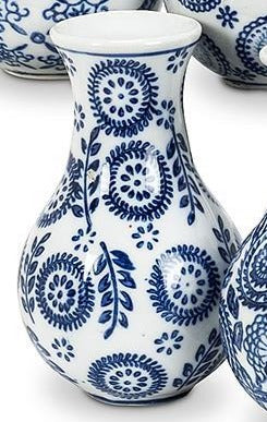 Small Blue & White Bud Vase