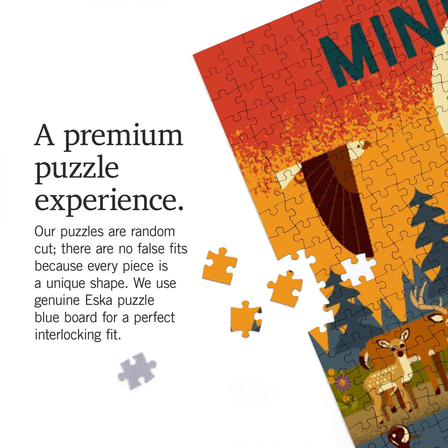 1000 PIECE PUZZLE Minnesota, Geometric, Lake & River