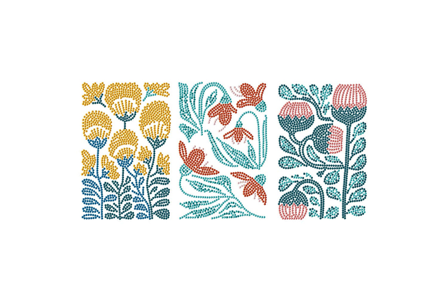 Modern Floral Triptych Diamond Art