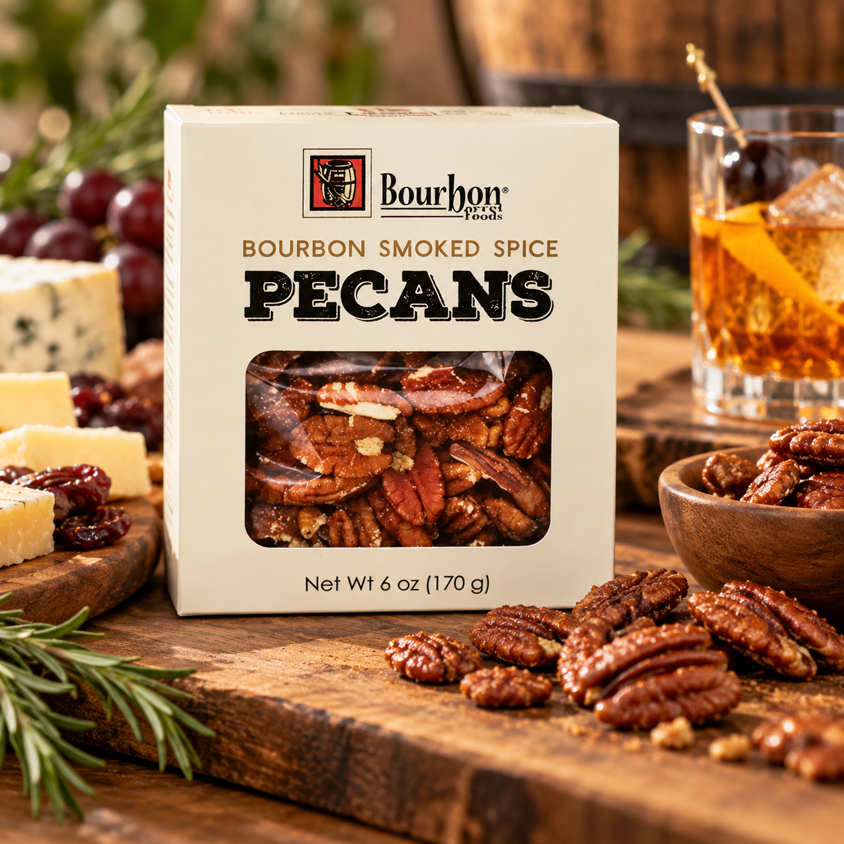 Bourbon Smoked Spiced Pecans