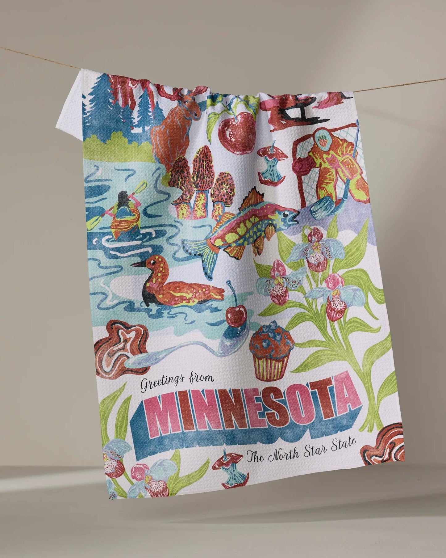 Greetings From Minnesota Tea Towel