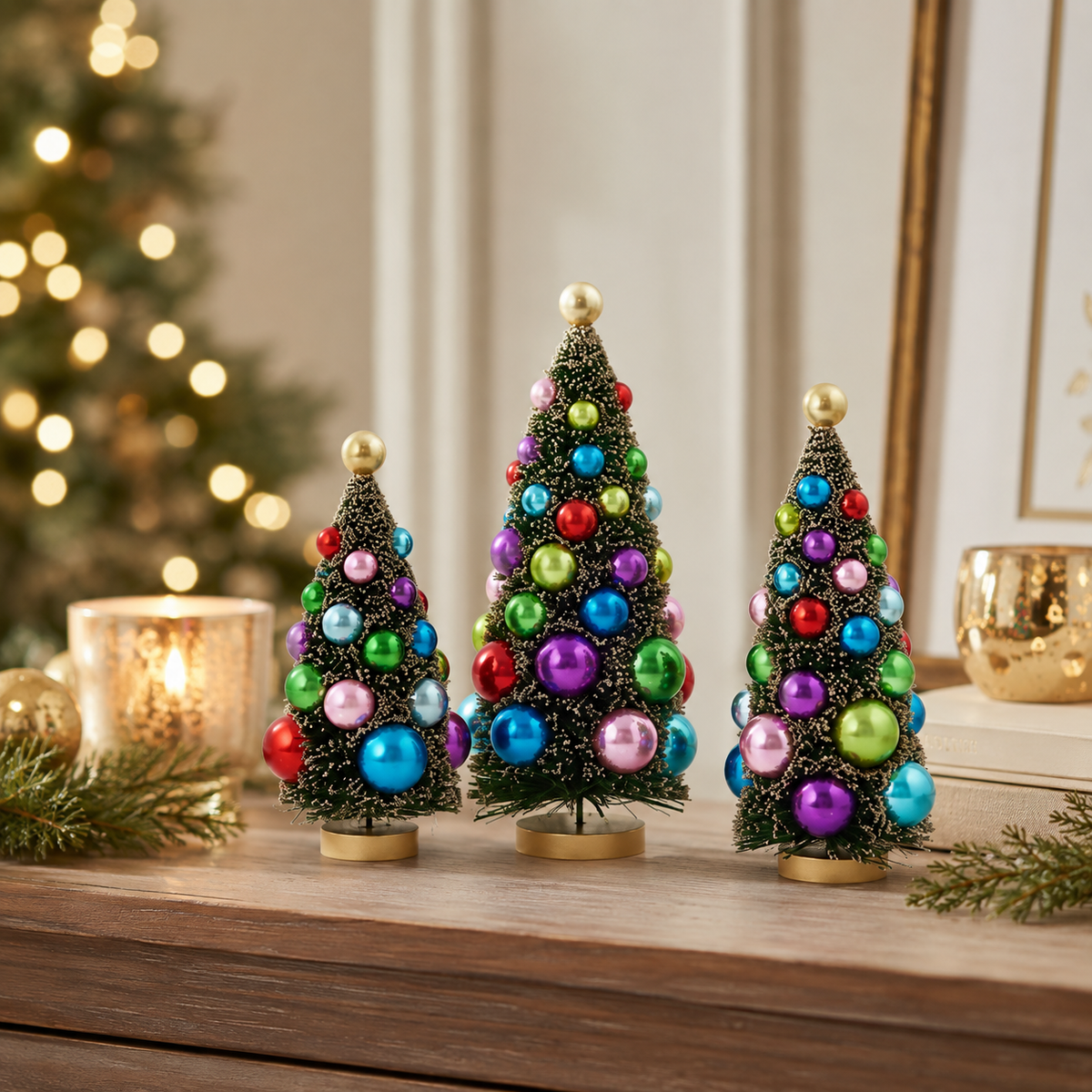 Gold Sisal Tree with Balls