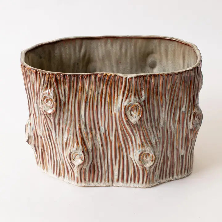 Faux Tree Stump Small Planter