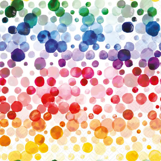 Paper Cocktail Napkins Pack of 20 Rainbow Dots