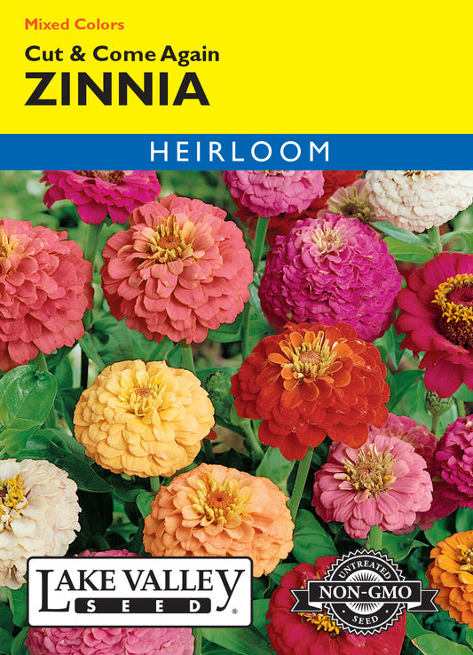 Zinnia Cut & Come Again Mixed Color Seeds