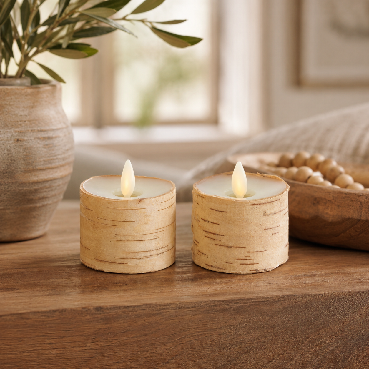 2 Pack 2 Inch Birch Luminara Indoor Tealights