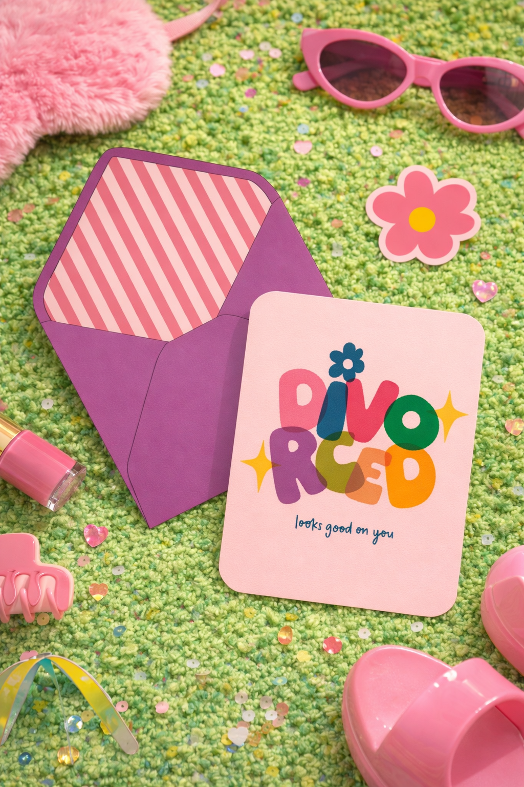 Divorce Bubble Letters Card