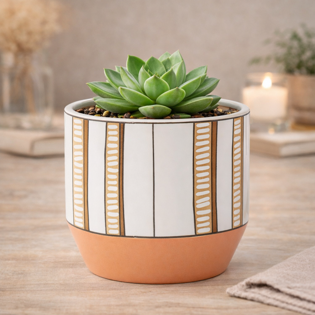 2-Tone Stripes Planter