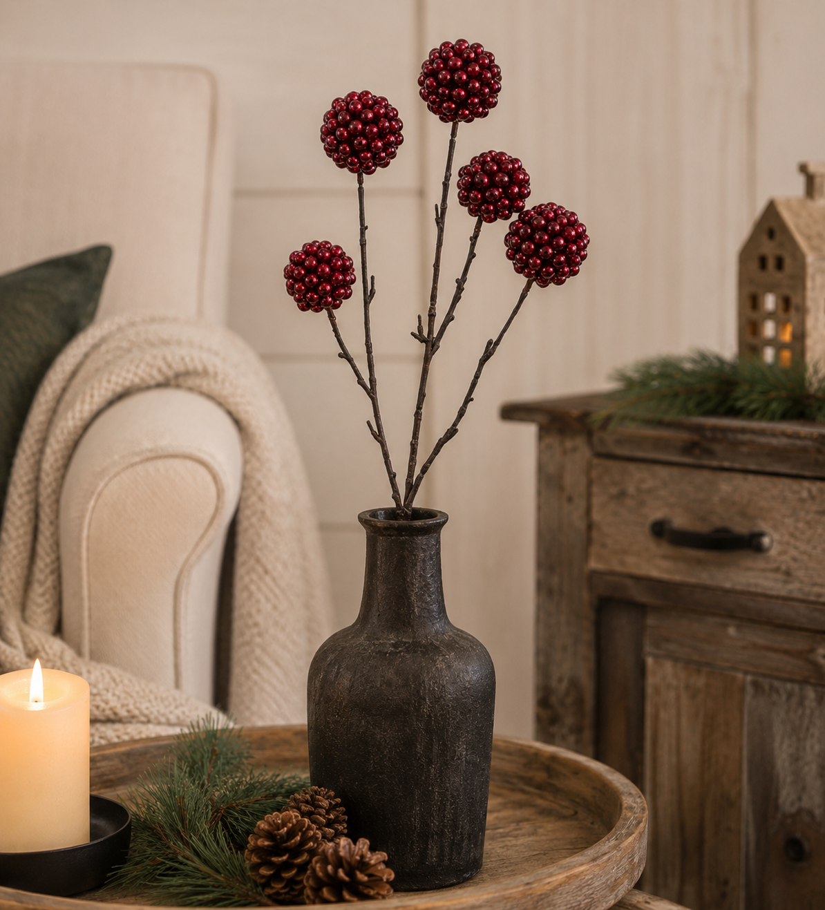 Burgundy Berry Ball Spray