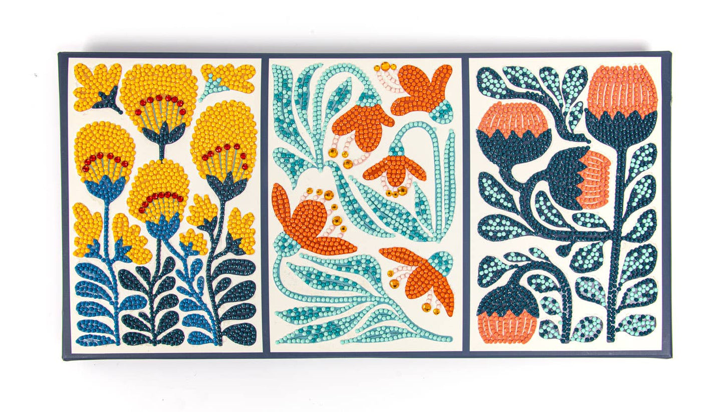 Modern Floral Triptych Diamond Art