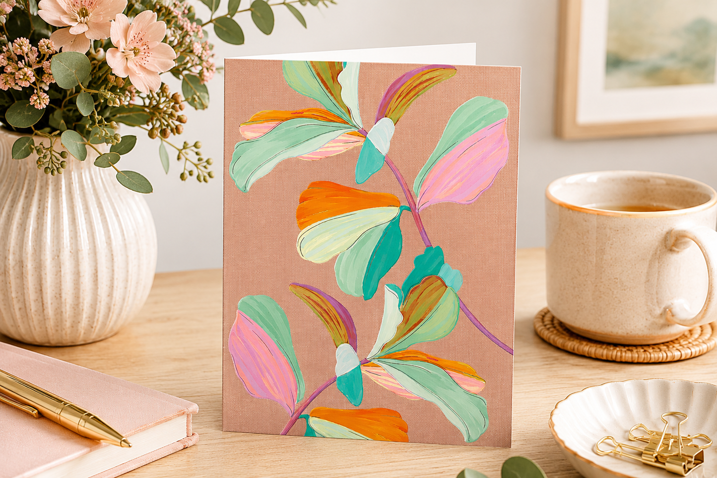 Greeting Card Floral Vines