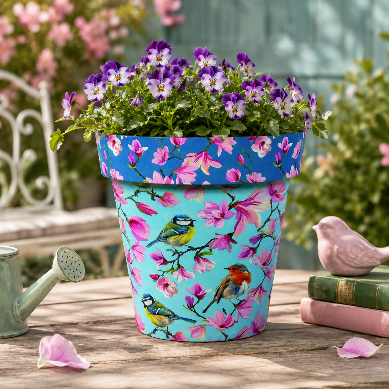 Watercolor Birds Zest Pot