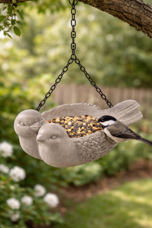 Gray Double Bird Birdfeeder