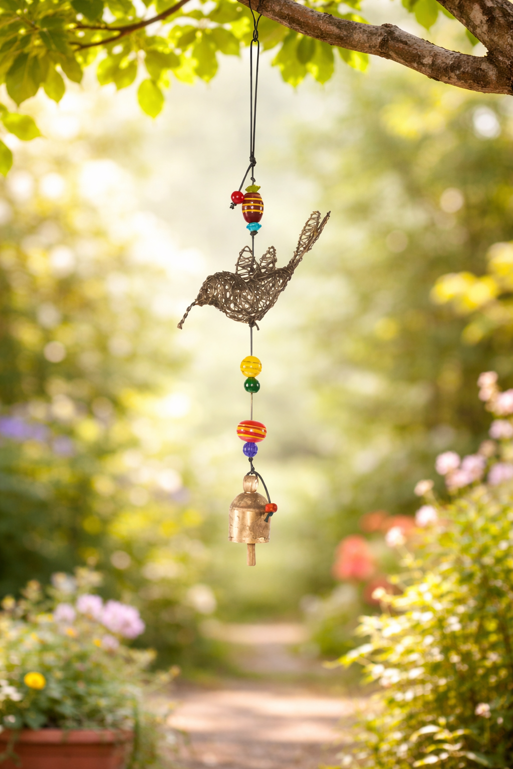 Wired Hummingbird/Beads & Bell