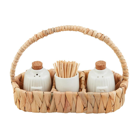 Woven Salt, Pepper & Toothpick Caddy