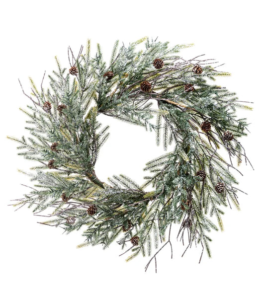 Frost Mixed Pine/Cone Wreath