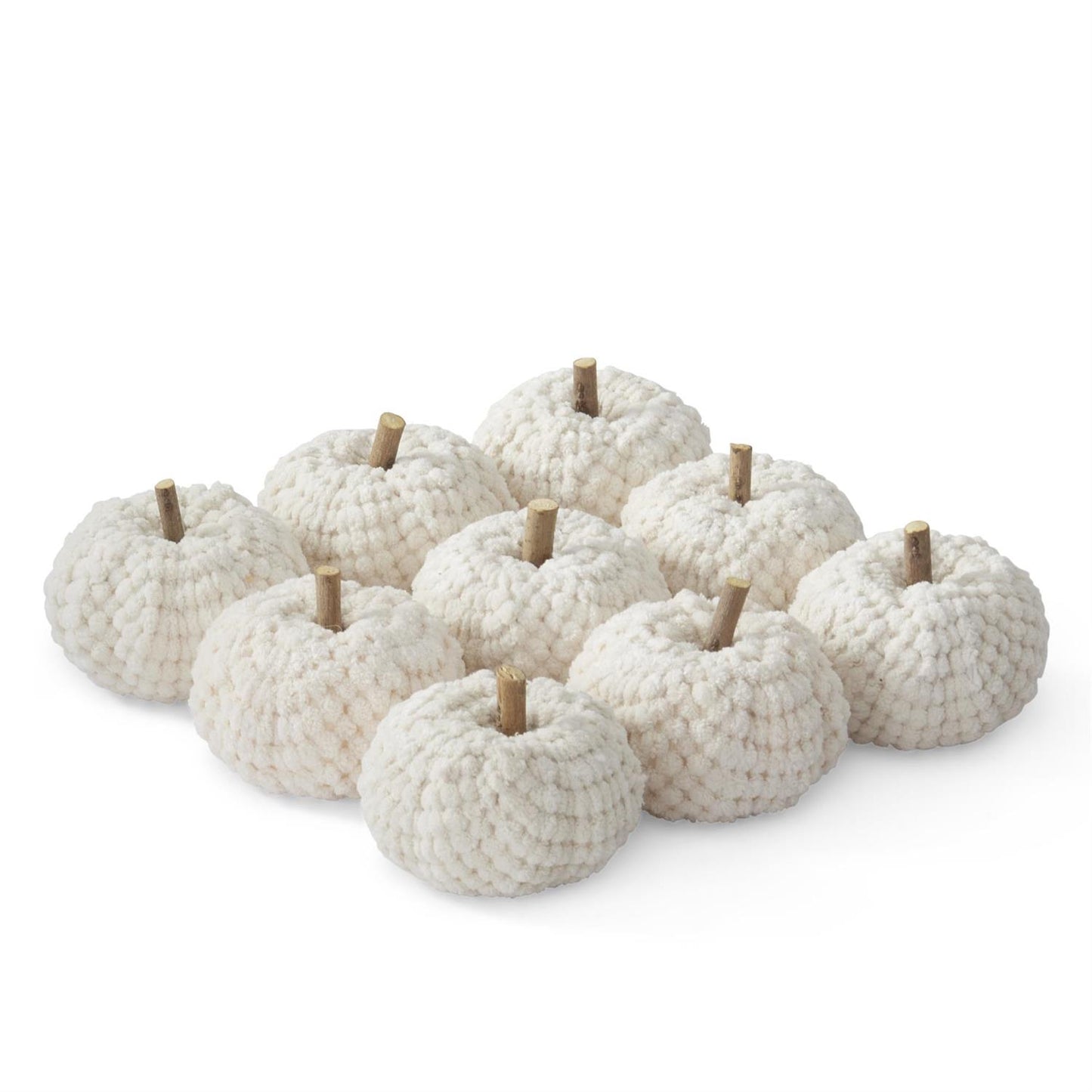 Cream Velvet Knit Filler Pumpkins