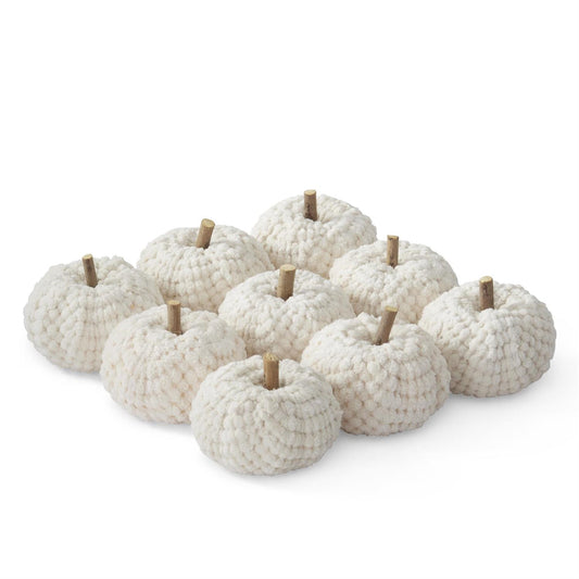 Cream Velvet Knit Filler Pumpkins