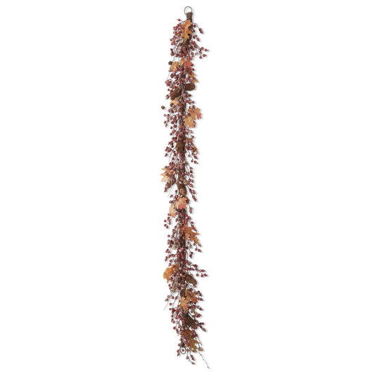 72 Inch Rosehip Twig & Pinecone Garland
