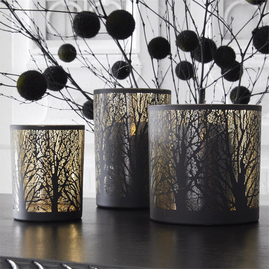 Black Tree w/Gold Interior Votive