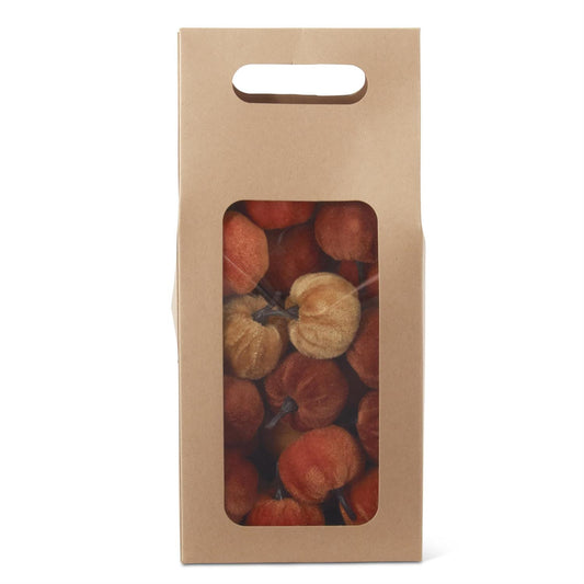 Craft Bag of Mini Brown Orange & Yellow Pumpkins (24pc)