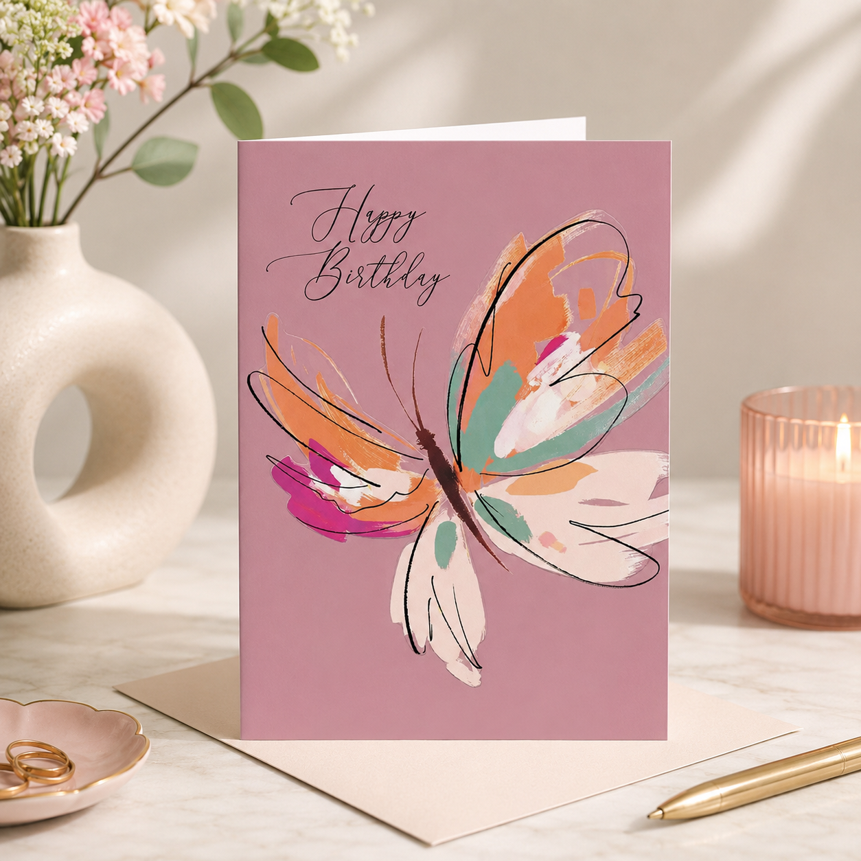 Greeting Card Happy Birthday Butterfly
