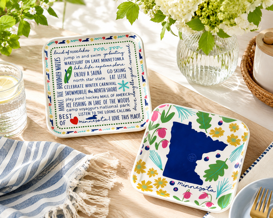 Minnesota in Bloom "Handmade" Square Platter