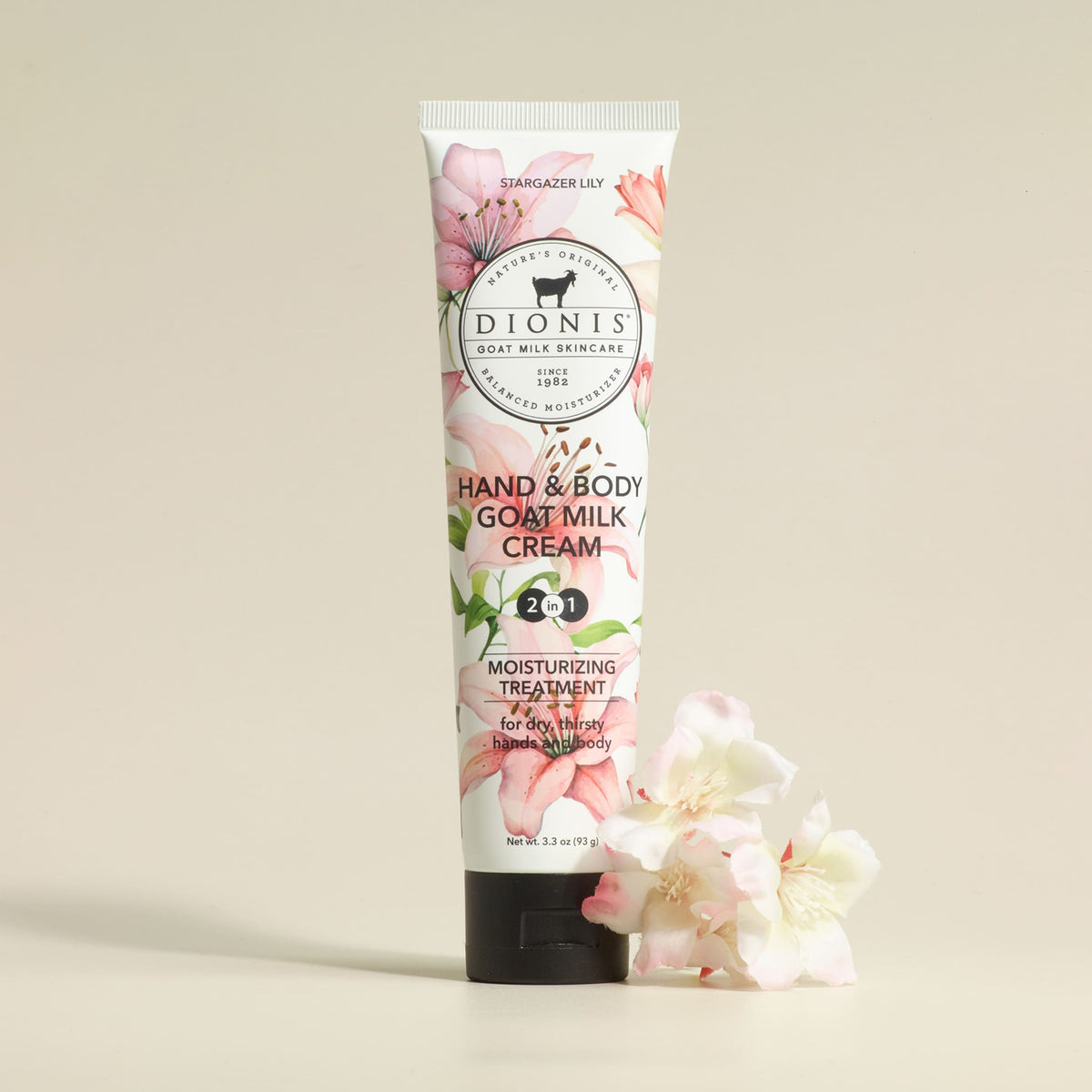 Dionis Stargazer Lily Hand & Body Goat Milk Cream, 3.3 oz