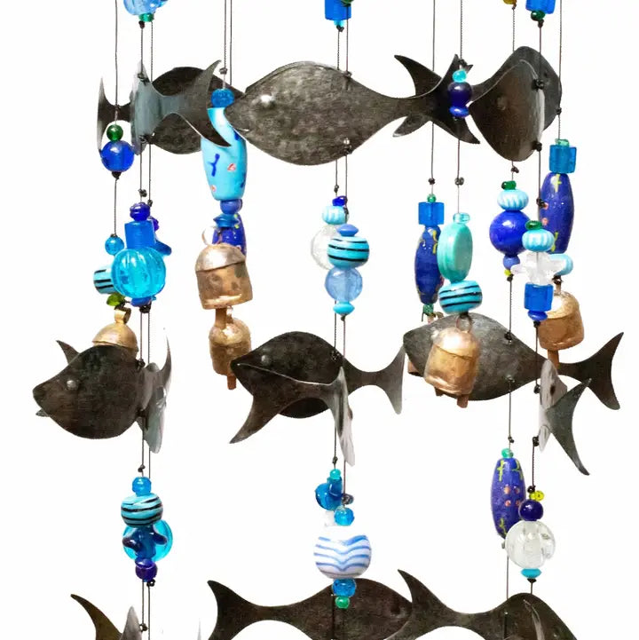 Swimming with the Fishes ( Iron -Bali,Indonesia)-Beads/Bells