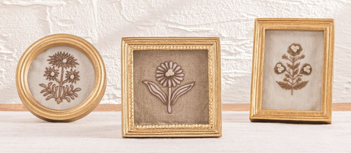 Framed Block Print Flowers