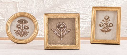 Framed Block Print Flowers
