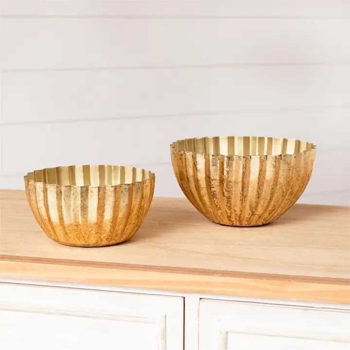 Gold Ridged Bowl